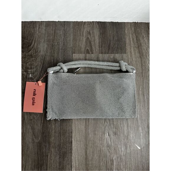 CULT GAIA Hera nano crystal-embellished knotted satin shoulder bag $440 - Picture 6 of 13